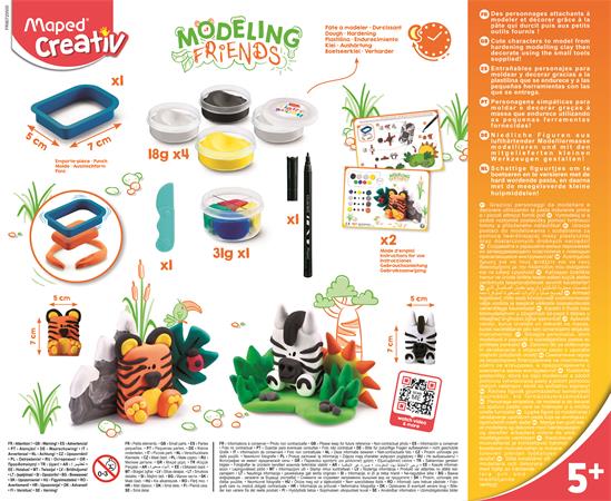 Modellező gyurma készlet, levegőre száradó, MAPED CREATIV, "Modeling Friends Wild", vadvilág